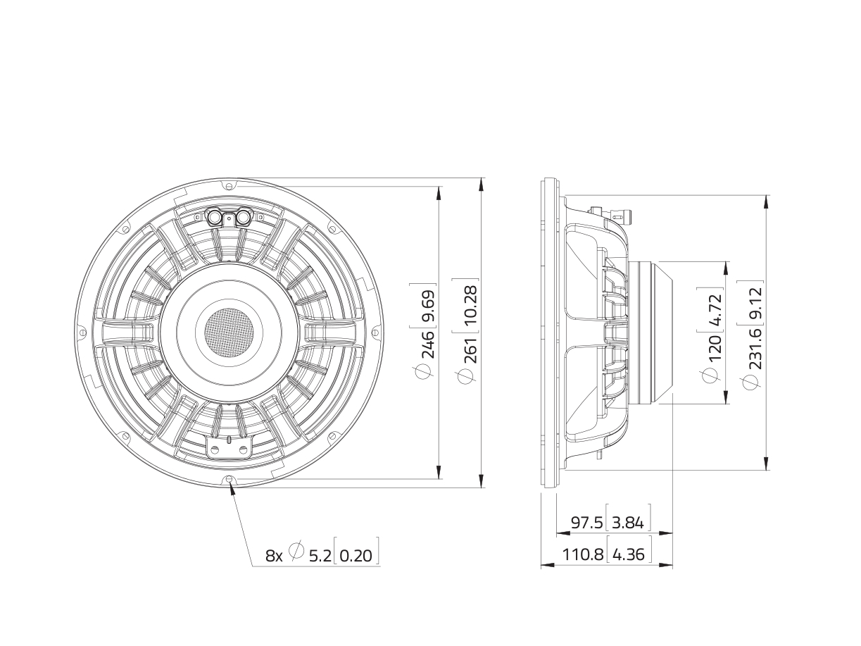 Lavoce WAN103.01/16 10" Woofer Neodyme Magnet Aluminium Basket Driver - Image 3