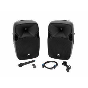 OMNITRONIC XFM-212AP Active 2-way Speaker Set with Wireless Microphone