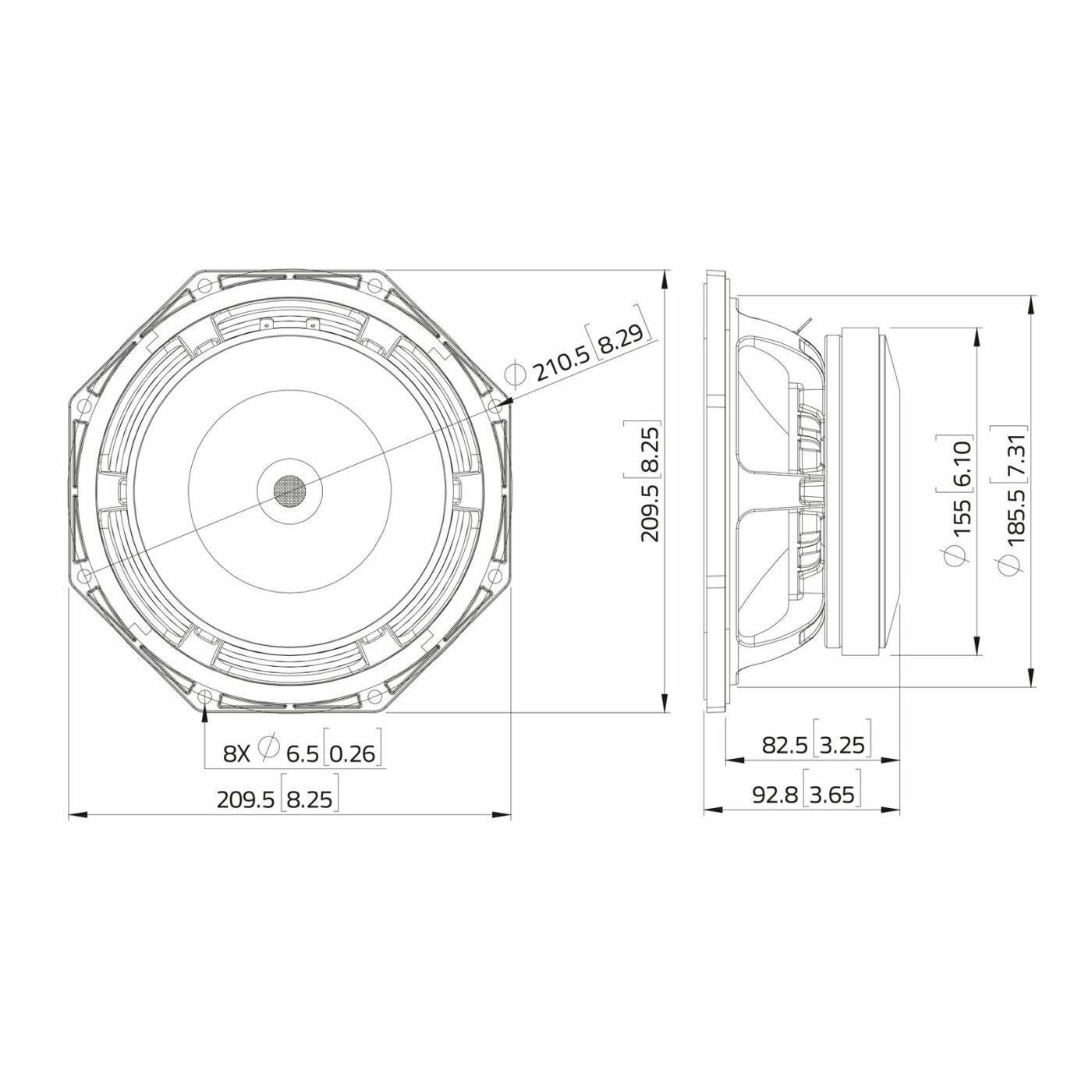 LAVOCE MAF082.00 8" Woofer, Ferrite, Aluminium Basket Driver - Image 3