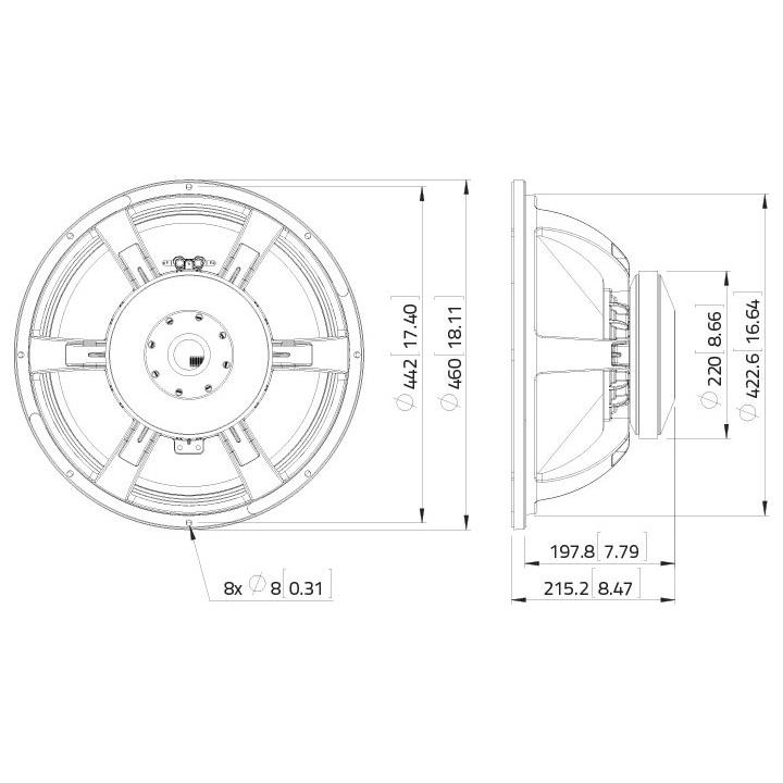 LAVOCE SAF184.02 18" Subwoofer Ferrite, Magnet Aluminium Basket Driver - Image 3