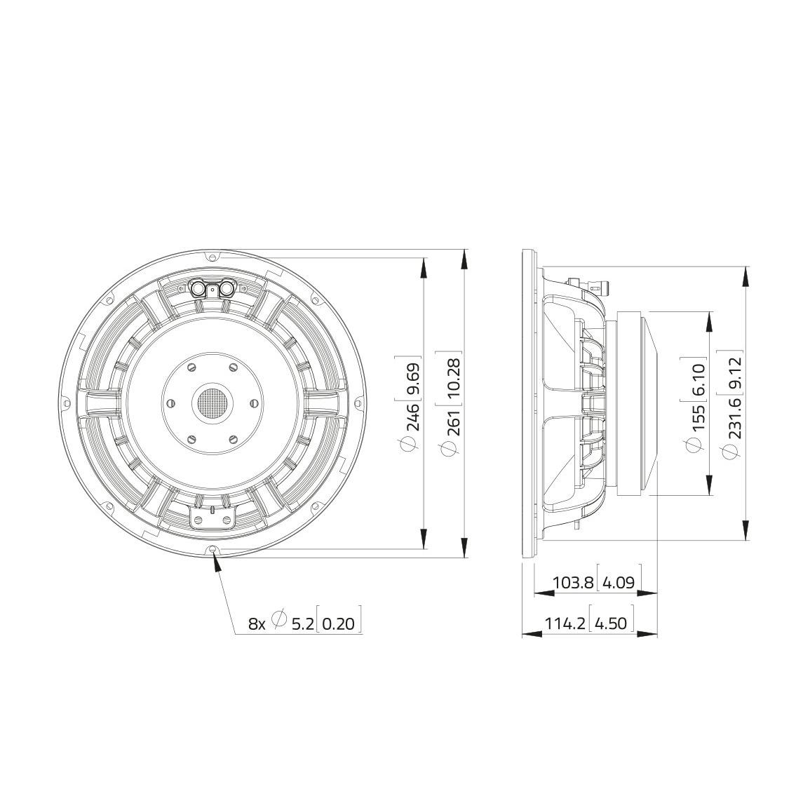 LAVOCE WAF102.51 10" Woofer, Ferrite, Magnet Aluminium Basket Driver - Image 3