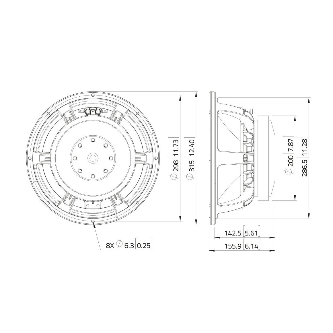 LAVOCE WAF123.02 12" Woofer, Ferrite, Magnet Aluminium Basket Driver - Image 3