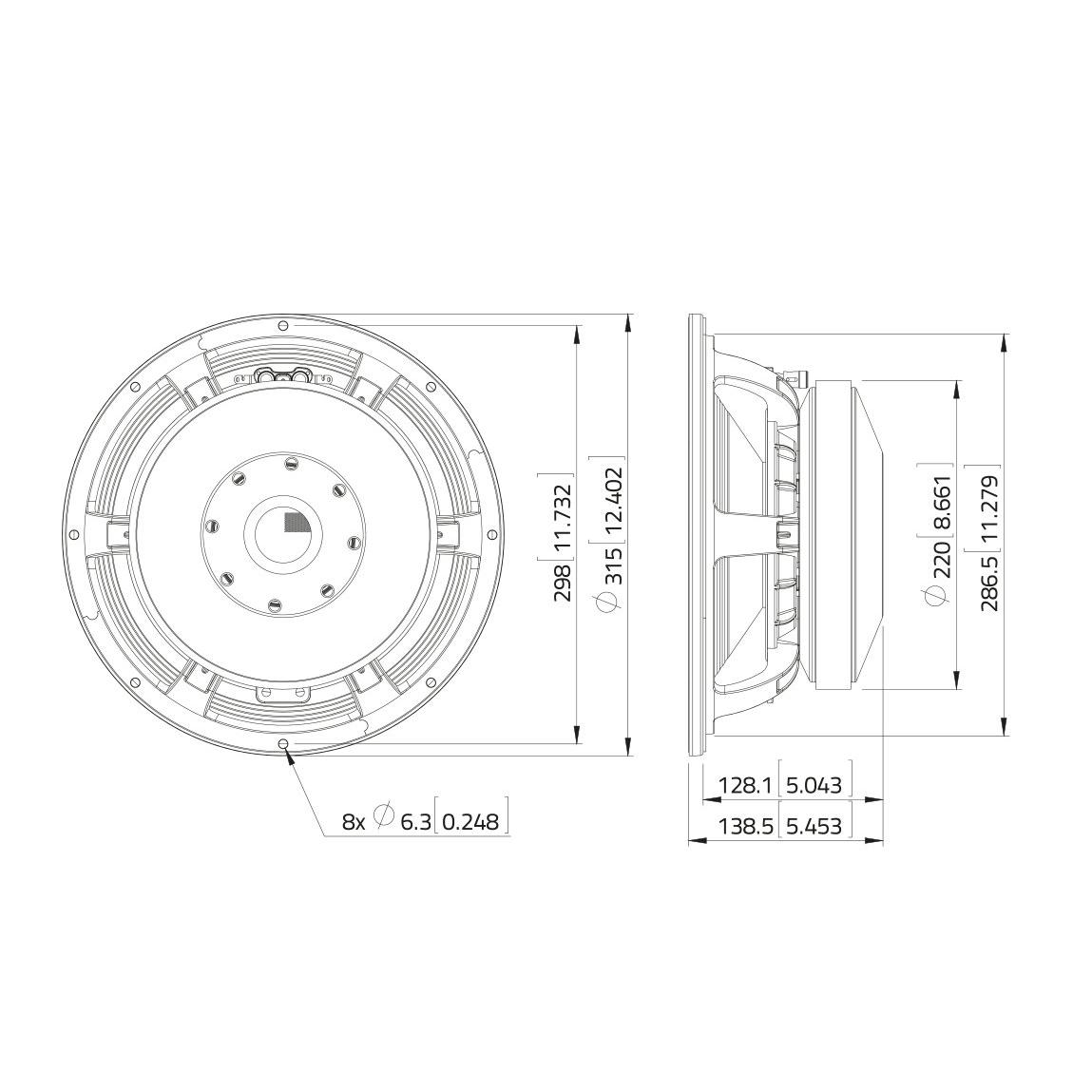 LAVOCE WAF124.01 12" Woofer, Ferrite, Magnet Aluminium Basket Driver - Image 3
