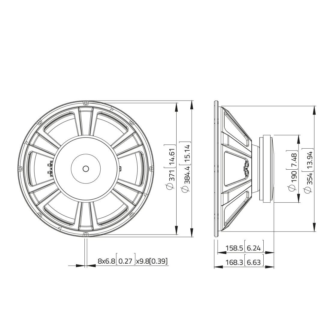 LAVOCE SSF153.00-4 15" Subwoofer Ferrite, Magnet Steel Basket Driver - Image 3