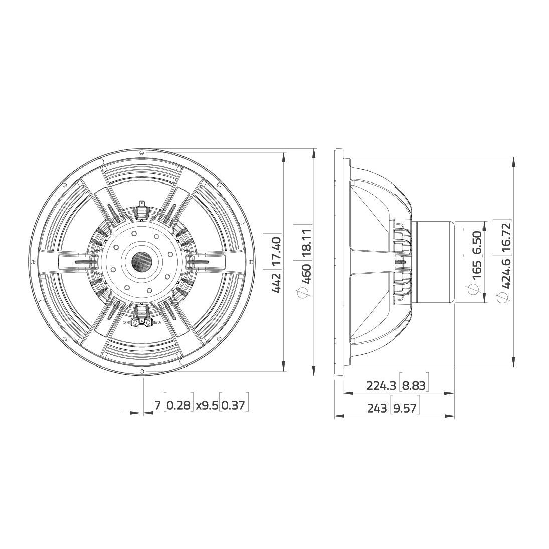 LAVOCE SAN184.51 18" Subwoofer Neodymium Magnet Aluminium - Image 3