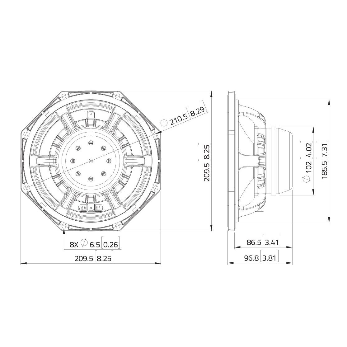 LAVOCE WAN082.01 8" Woofer, Neodyme Magnet, Aluminium Basket Driver - Image 3