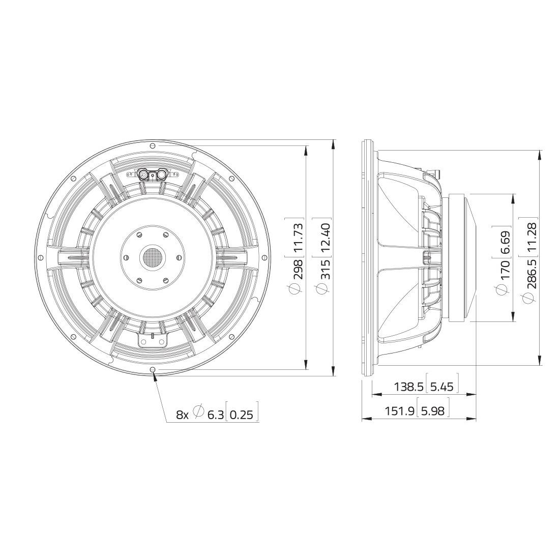 LAVOCE WAF122.50-4 12" Woofer, Ferrite Magnet, Aluminium Basket Driver - Image 3