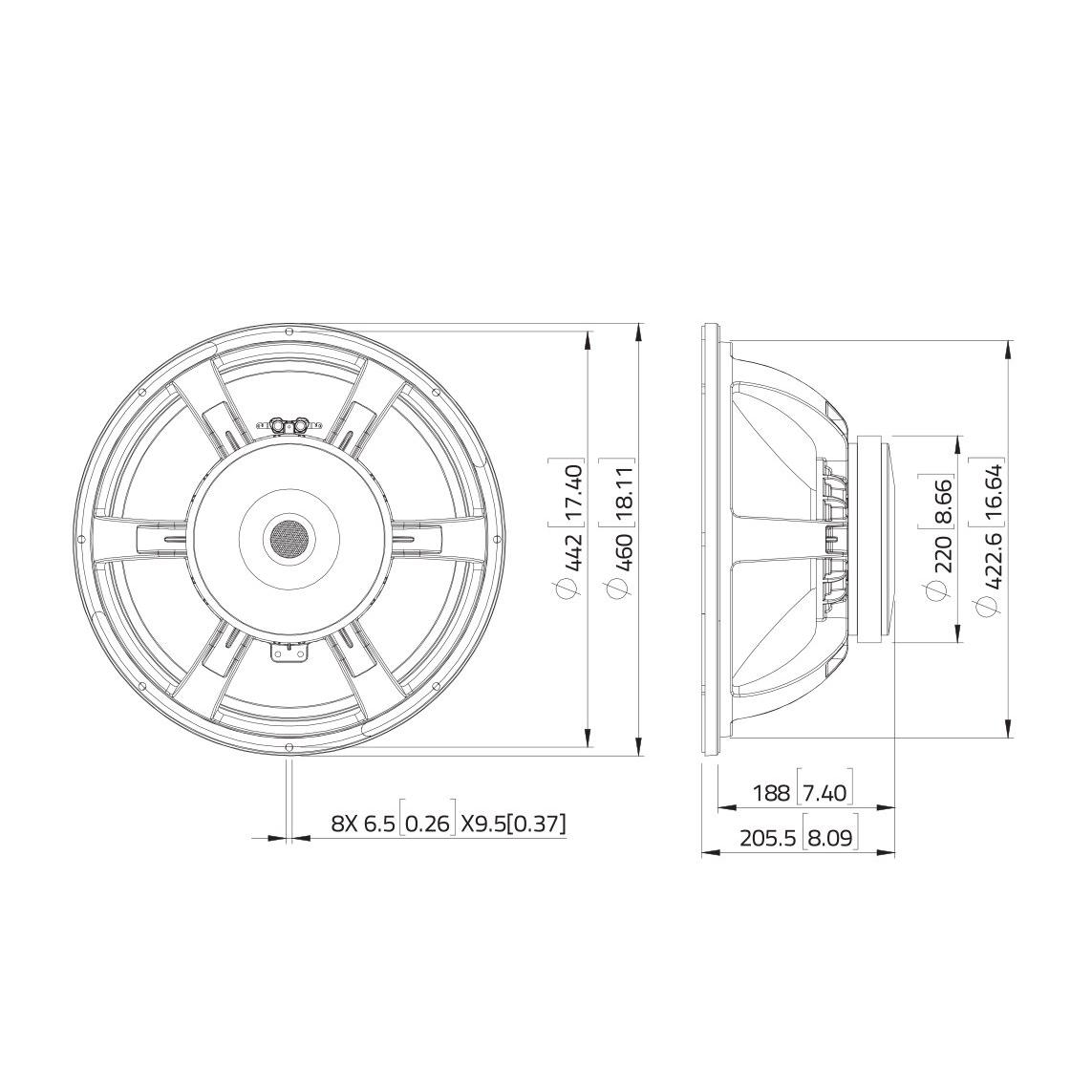 LAVOCE SAF184.05 18" Subwoofer Ferrite Magnet, Aluminium Basket Driver - Image 3