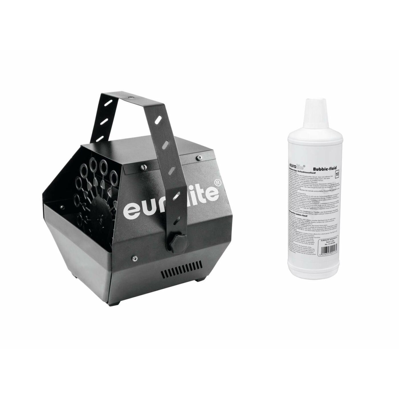 EUROLITE Set B-100 Bubble Machine black DMX + Bubble Fluid 1l