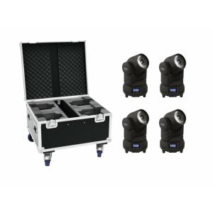 EUROLITE Set 4x LED TMH-X1 Moving Head Beam + Case