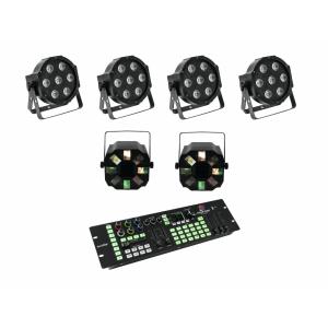 EUROLITE Set 4x LED SLS-7 HCL Floor + 2x LED FE-700 + DMX LED Color Chief Controller