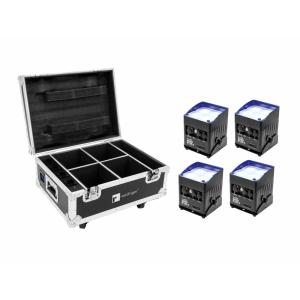 Eurolite Set 4x AKKU IP UP-4 QCL Spot QuickDMX + Flightcase With