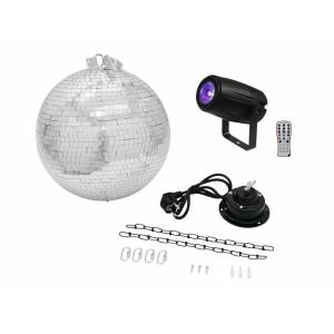 EUROLITE 30 cm Disco Ball - Mirror Ball with Motor & LED PST-5 QCL Spot