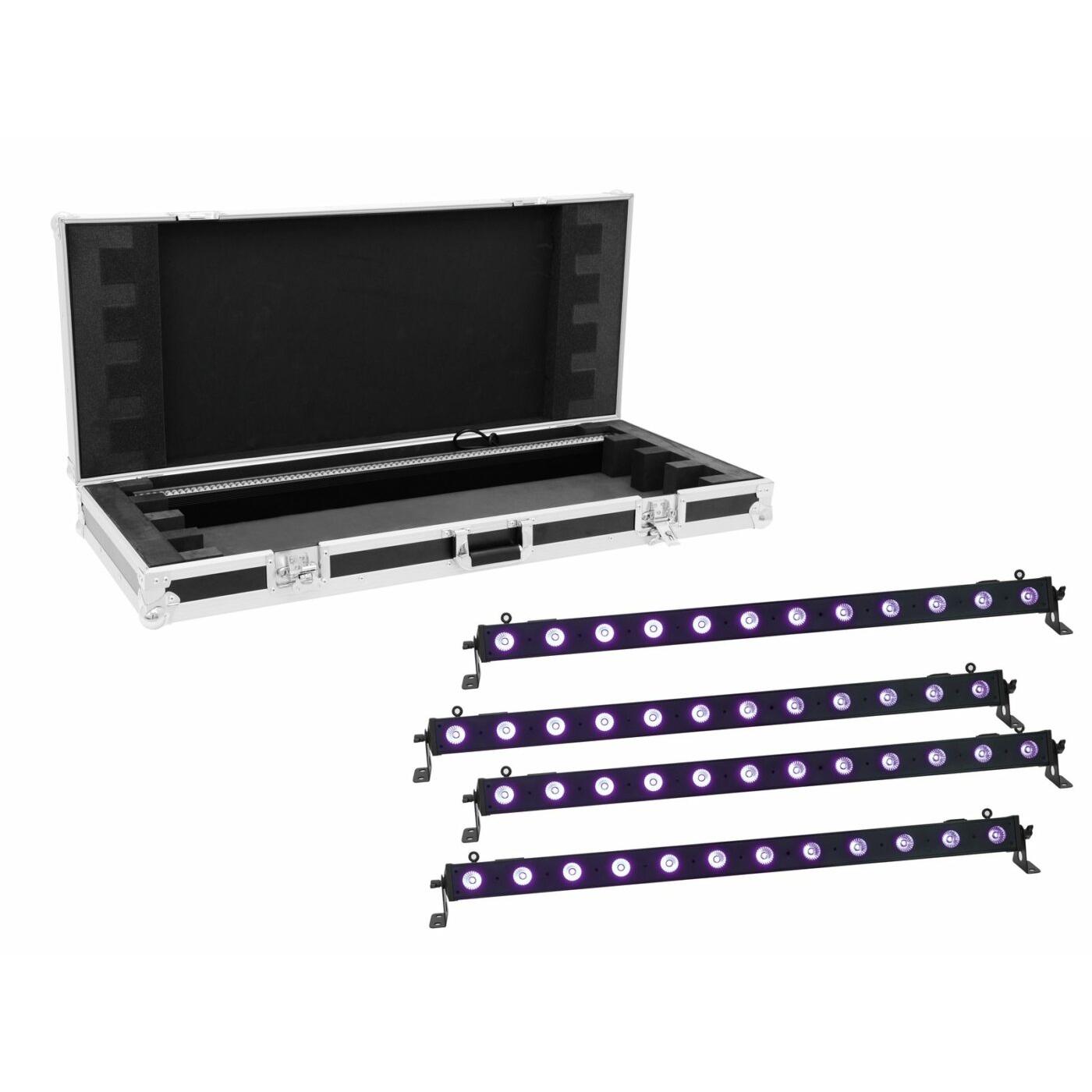 Eurolite Set 4x LED BAR-12 UV Bar + Case