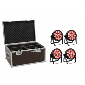 EUROLITE Set 4x LED 7C-12 Silent Slim Spot + Case