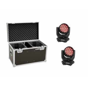EUROLITE Set 2x LED TMH-X4 Moving Head Wash Zoom + EU Case