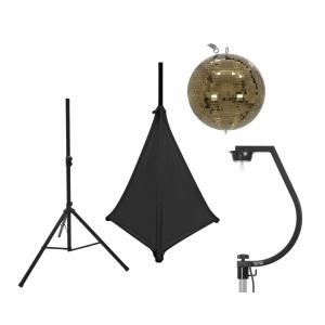EUROLITE 30 cm Gold Disco Ball - Mirror Ball Set with Stand & Cover