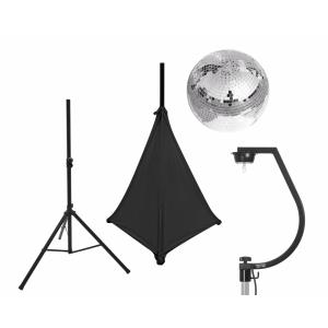 EUROLITE 30 cm Black Disco Ball - Mirror Ball Set with Stand & Cover