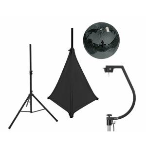 EUROLITE 30 cm Black Disco Ball - Mirror Ball Set with Stand & Cover