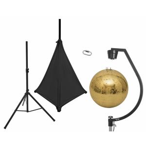 EUROLITE 50 cm Gold Disco Ball - Mirror Ball Set with Stand & Cover