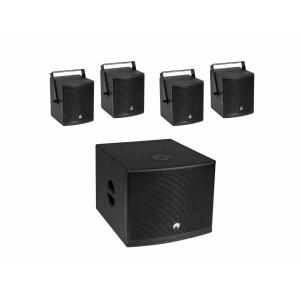 OMNITRONIC Set MOLLY-12A Subwoofer active + 4x MOLLY-6 Top 8 ohms, black