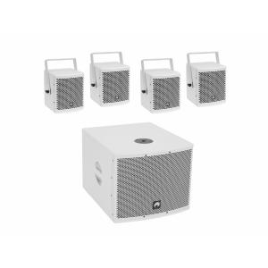 OMNITRONIC Set MOLLY-12A Subwoofer active + 4x MOLLY-6 Top 8 ohms, white