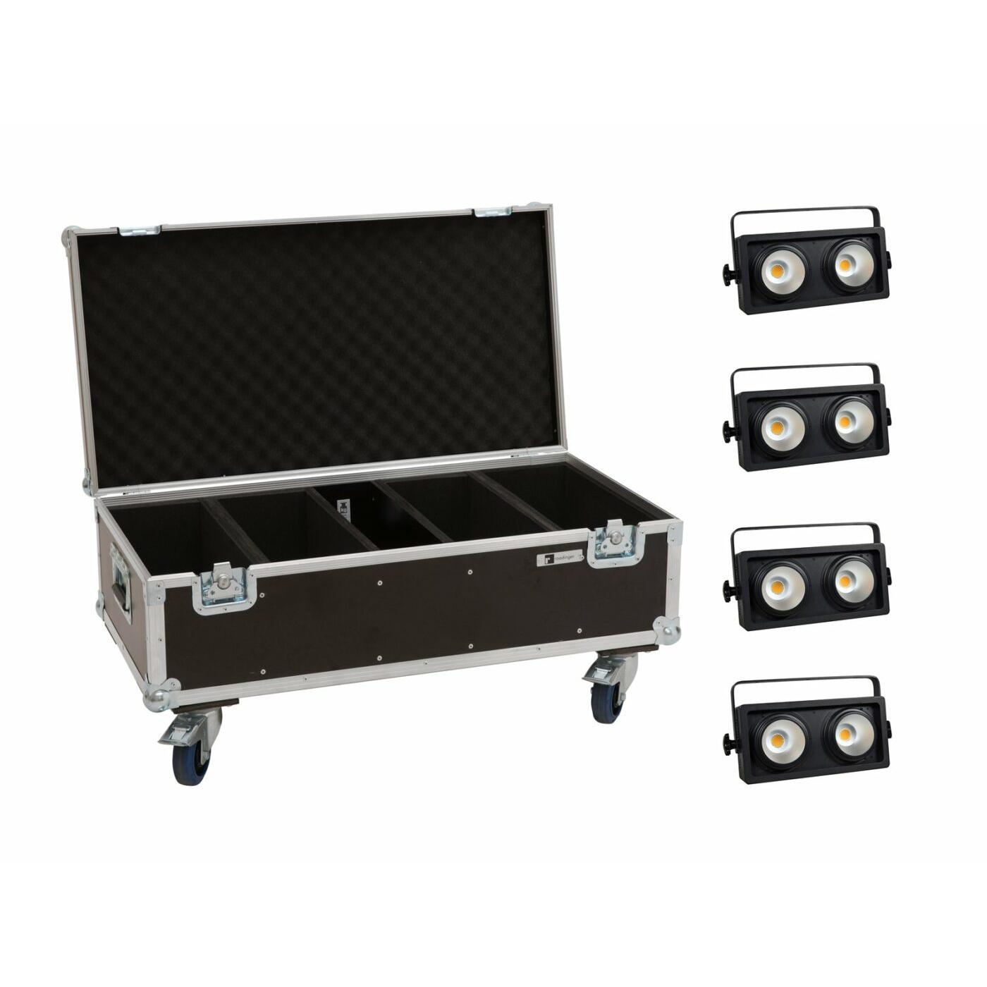 Eurolite Set 4x Audience Blinder 2x100W LED COB WW + Case