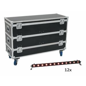 EUROLITE Set 12x LED BAR-12 QCL RGB+UV Bar + Case with wheels
