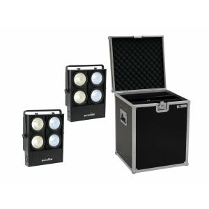 EUROLITE Set 2x Audience Blinder 4x100W LED COB CW/WW + Case