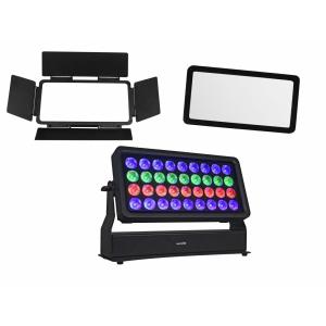 EUROLITE Set Multiflood Pro IP RGBW Wash MK2 + Diffusor Cover 40¬∞ + Barndoors