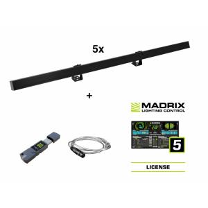 EUROLITE Set 5x LED PR-100/32 Pixel DMX Rail bk + Madrix Software