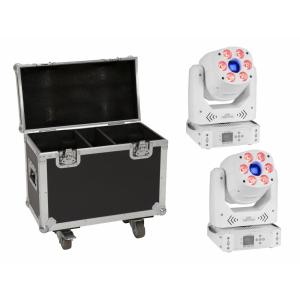 EUROLITE Set 2x LED TMH-H90 Hybrid Moving Head Spot/Wash COB wh + Case