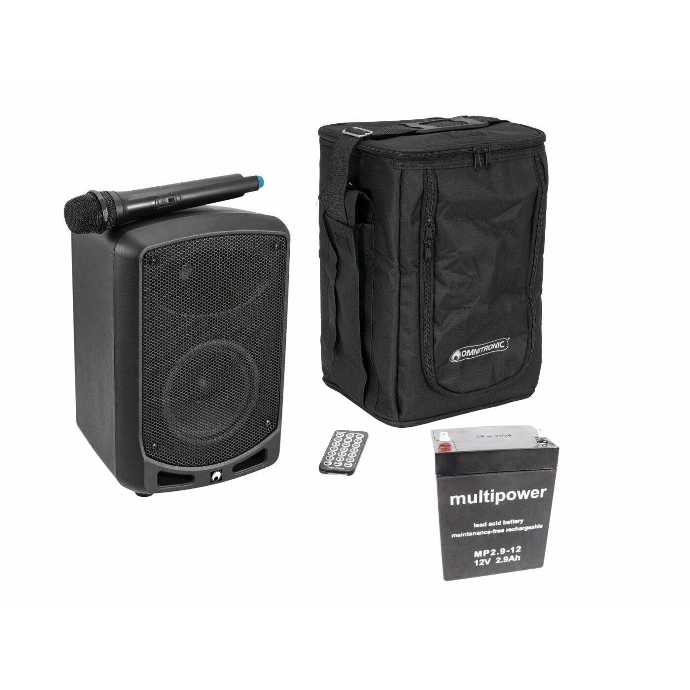 OMNITRONIC Set WAMS-65BT + Battery + Carrying Bag