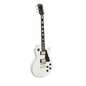 DIMAVERY LP-520 Electric Guitar, white/gold