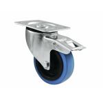 ROADINGER Zwenkwiel 100mm BLAUW WIEL met rem