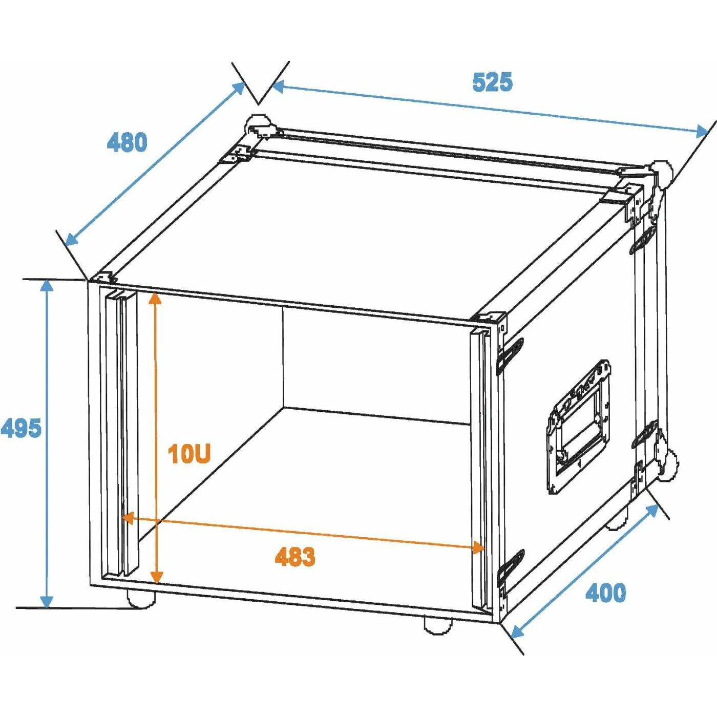ROADINGER Effect Rack CO DD, 10U, 38cm deep, black - Image 2