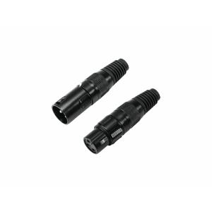 OMNITRONIC XLR socket/plug set 3pin black housing 5x