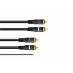 OMNITRONIC rca audio kabel - tulp kabel - 2x tulp ground 1.5m- platenspeler kabel met aarde -
