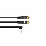 OMNITRONIC Adapterkabel 3,5 Jack 90¬∞/2xRCA 3m bk