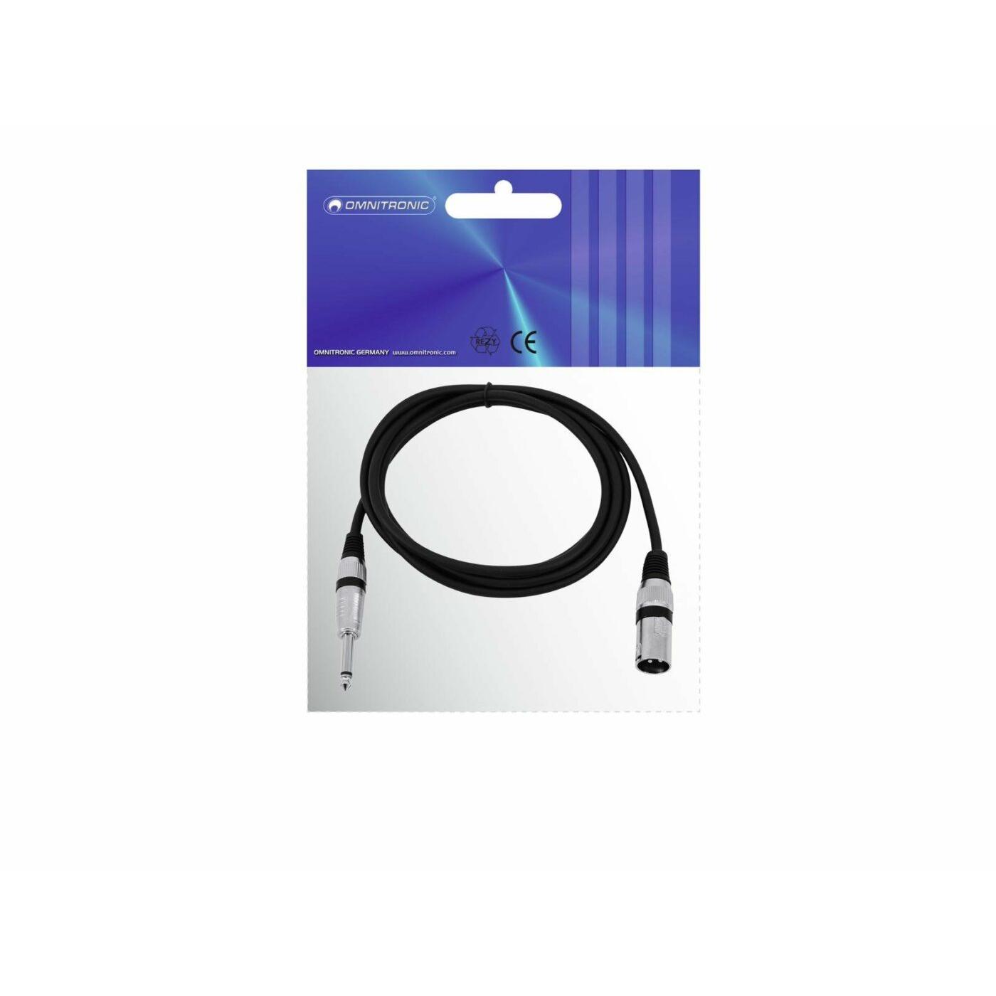 OMNITRONIC Adapter Cable XLR(M)/Jack mono 2m bk - Image 3