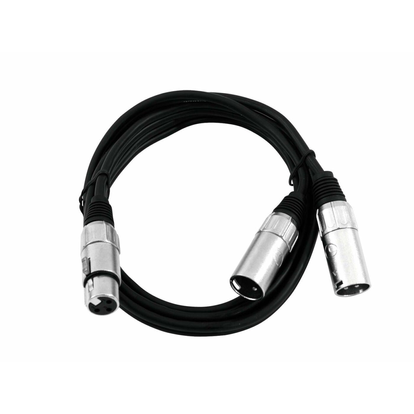 OMNITRONIC Adapter Cable XLR(F)/2xXLR(M) 1m bk - Image 2