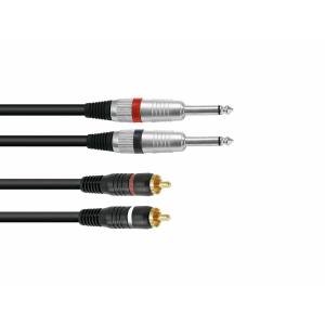 OMNITRONIC Adapter Cable 2xJack/2xRCA 1.5m bk