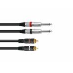 OMNITRONIC Adapterkabel 2xJack/2xRCA 6m bk