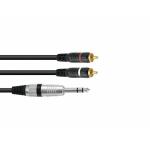 OMNITRONIC Adapterkabel Jack stereo/2xRCA 1.5m