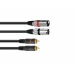 OMNITRONIC Adapterkabel 2xXLR(M)/2xRCA 1.5m bk