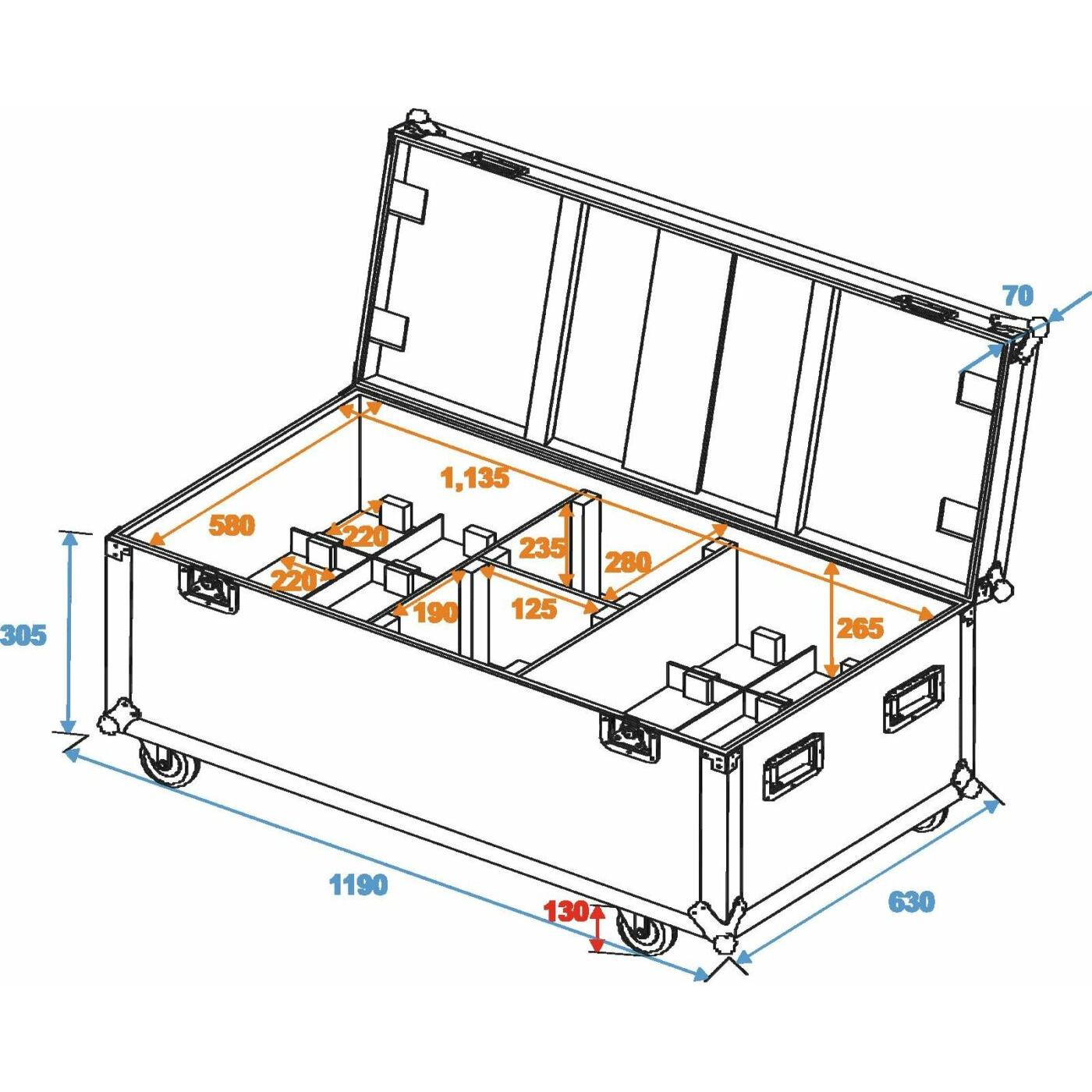 ROADINGER Flightcase 8x ML-56/ML-64 - Image 2