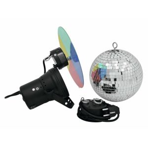 EUROLITE 20 cm Disco Ball - Mirror Ball Set with Pinspot