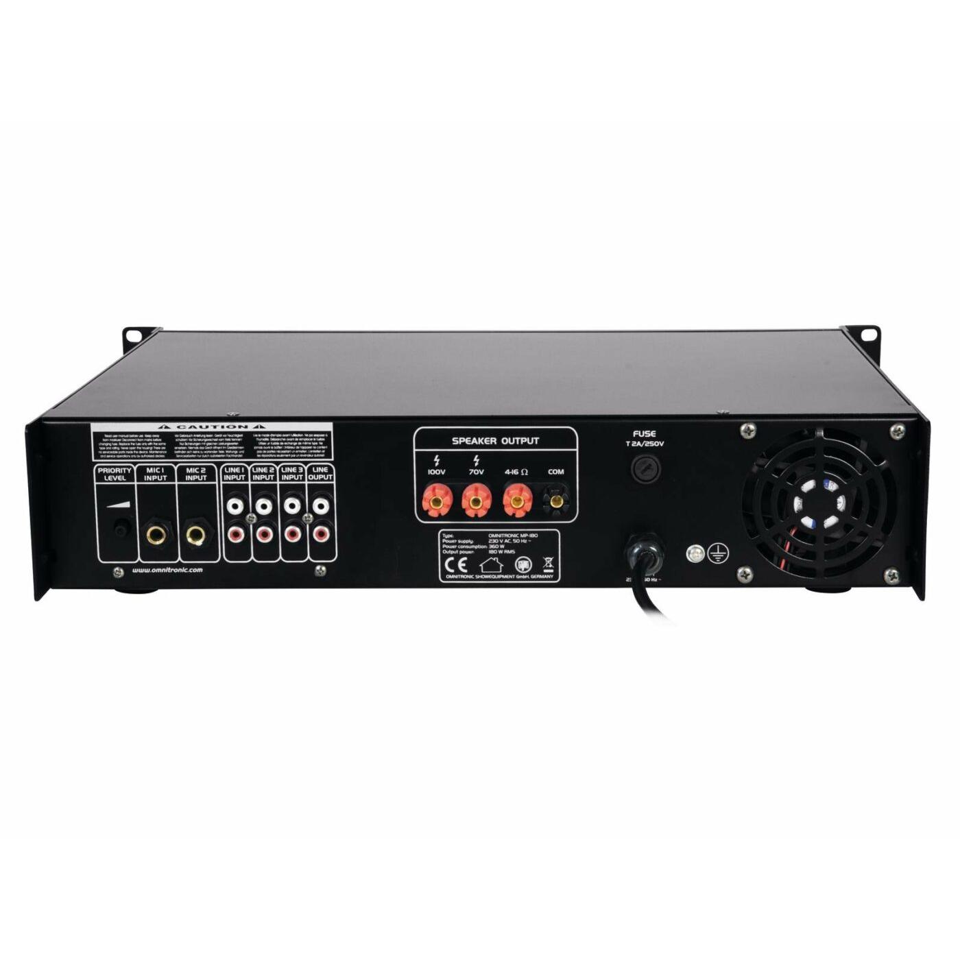 OMNITRONIC MP-180 PA Mixing Amplifier - Image 4