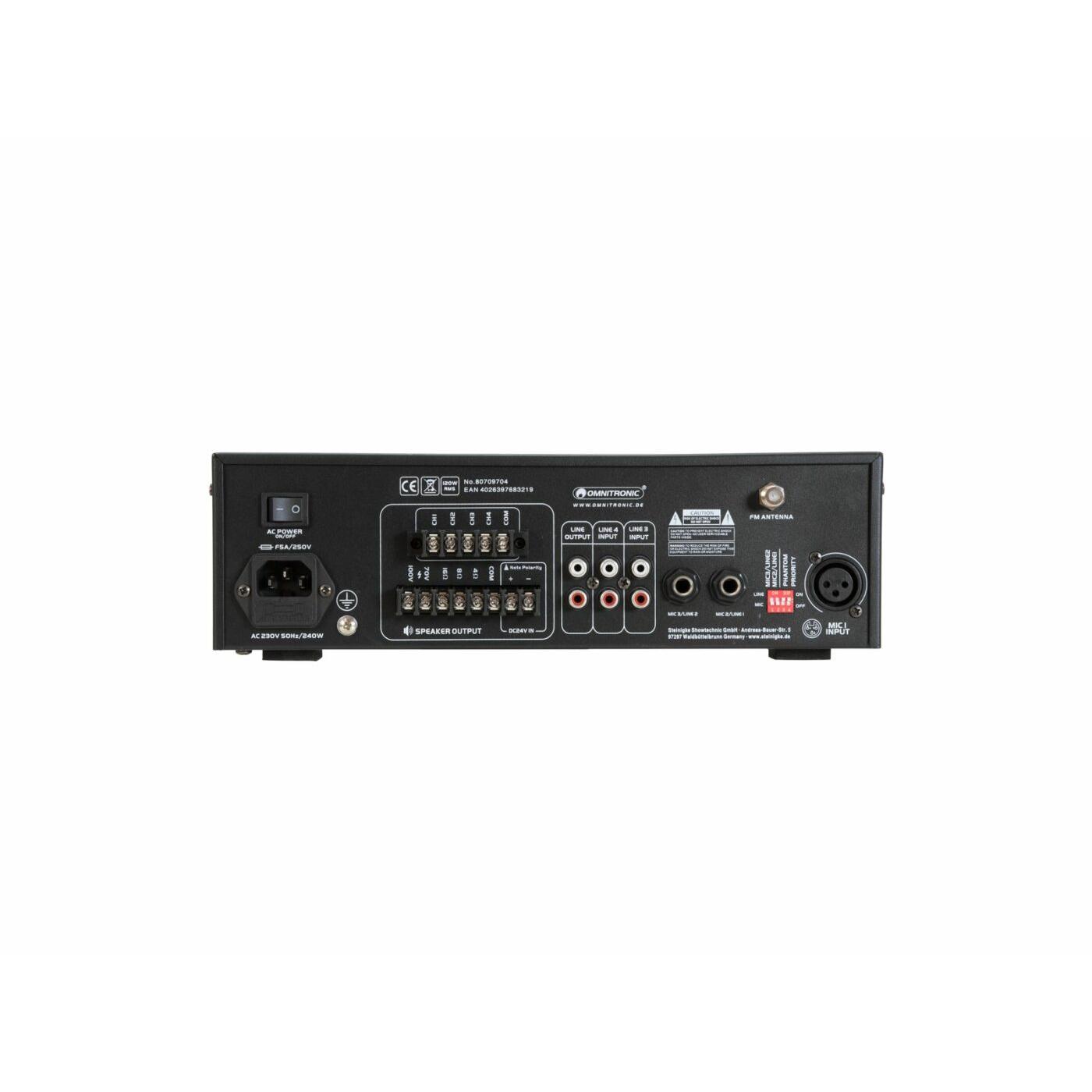 OMNITRONIC CPZ-120P PA Mixing Amplifier - Image 3
