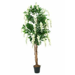 EUROPALMS Wisteria, artificial plant, white, 150cm